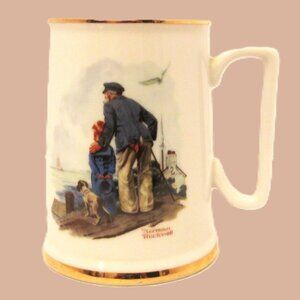 Vtg Norman Rockwell 1984 "Looking Out to Sea" The Seafarer's Tankard Collection